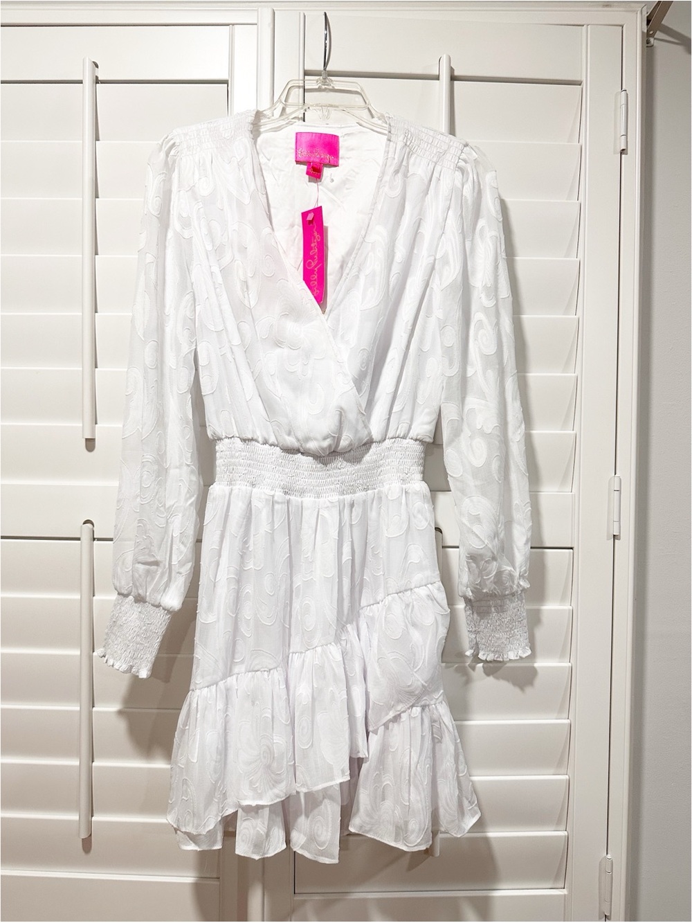 Lilly Pulitzer Cristiana Dress Long Sleeve Size 4 NWT White Bridal Beach Wedding